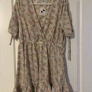 Floral Wrap Dress with Ruffle Hem